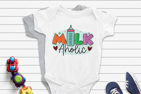 Milk Aholic PNG - Baby Sublimation Design Sublimation CraftLabSVG 