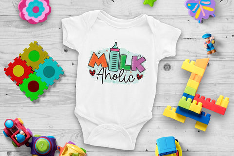 Milk Aholic PNG - Baby Sublimation Design Sublimation CraftLabSVG 