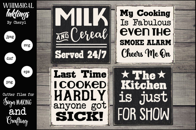 Milk and Cereal Magnet-Sign SVG Set SVG Whimsical Inklings 