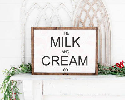 Milk and Cream SVG cut file, Country SVG Quote, Farmhouse sign SVG, Home decor, Digital Art, Graphic Designs, Vector Art, Primitive wood sign svg, PNG DXF SVG, Cricut cut files, Instant download, Digital Download, Kitchen SVG SVG Farmstone Studio Designs 