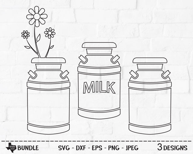 Milk Can Bundle | Country SVG SVG Texas Southern Cuts 