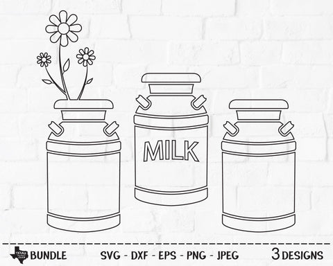 Milk Can Bundle | Country SVG SVG Texas Southern Cuts 
