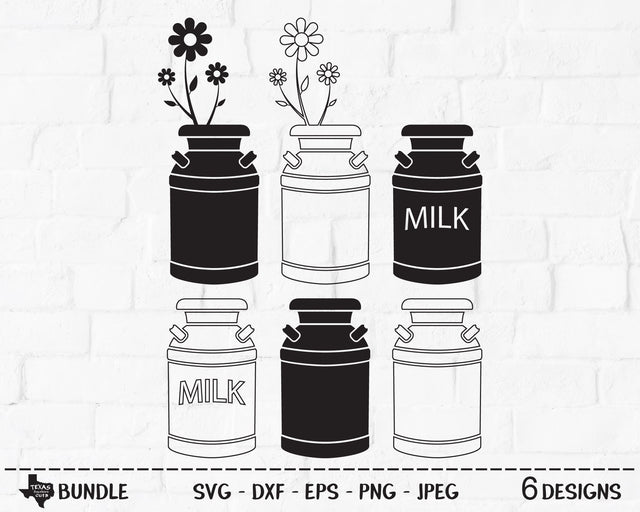Milk Can Bundle | Country SVG SVG Texas Southern Cuts 