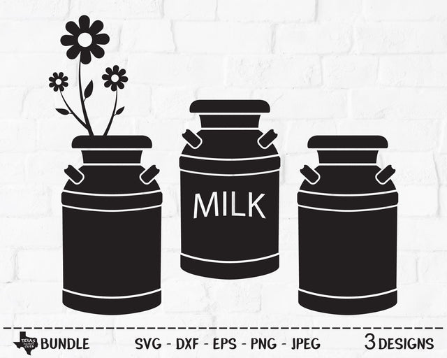 Milk Can Bundle | Country SVG SVG Texas Southern Cuts 