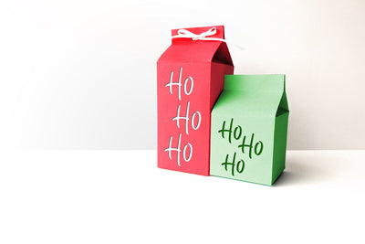 Milk Carton Boxes with Ho Ho Ho Cutout SVG 3D Paper Risa Rocks It 