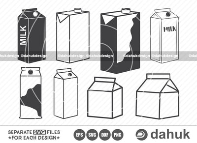 Milk Carton SVG, Milk Carton Template, Milk Carton Packaging, Milk Carton Design, Packaging Template SVG, svg, eps, dxf, png SVG dahukdesign 