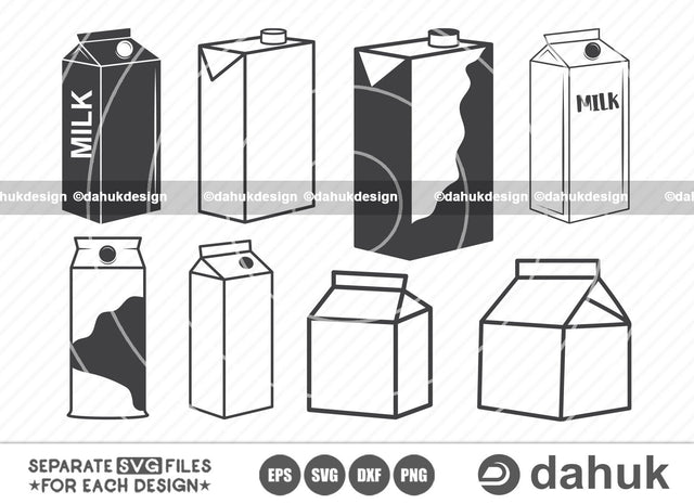 Milk Carton SVG, Milk Carton Template, Milk Carton Packaging, Milk Carton Design, Packaging Template SVG, svg, eps, dxf, png SVG dahukdesign 