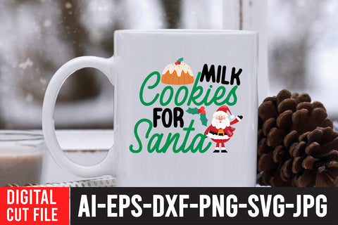 Milk Cookies For Santa SVG Design SVG BlackCatsMedia 