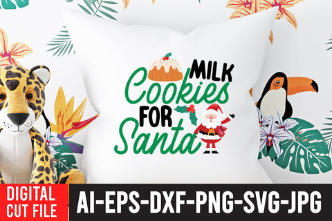 Milk Cookies For Santa SVG Design SVG BlackCatsMedia 