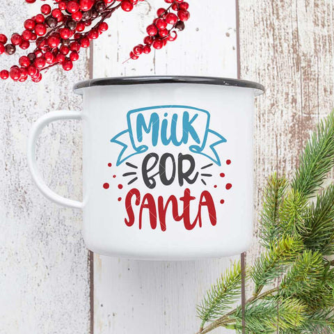 Milk for Santa - Christmas bottle mug SVG SVG Chameleon Cuttables 