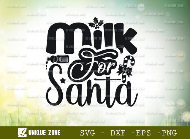 Milk for Santa | Marry Christmas | winter Design | T-shirt Design SVG Unique Zone 