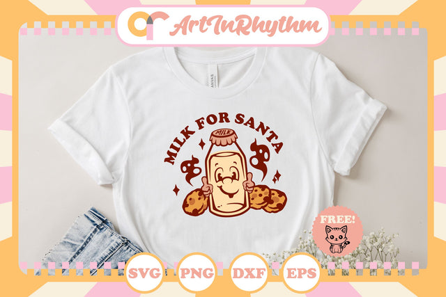 Milk for Santa / Retro Christmas svg SVG Artinrhythm shop 