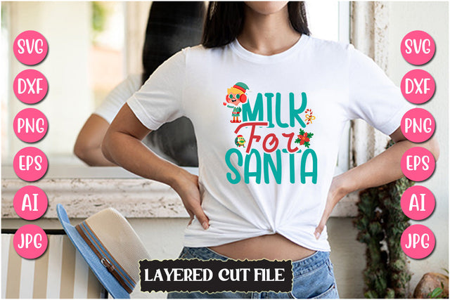 Milk For Santa SVG Cut File SVG Newmockups 