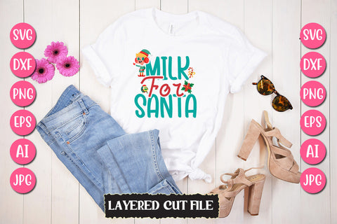 Milk For Santa SVG Cut File SVG Newmockups 