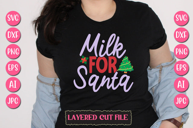 Milk For Santa SVG Cut File SVG Newmockups 