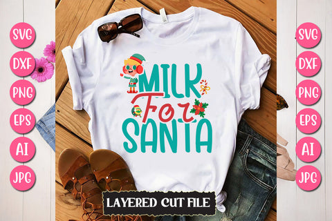 Milk For Santa SVG Cut File SVG Newmockups 