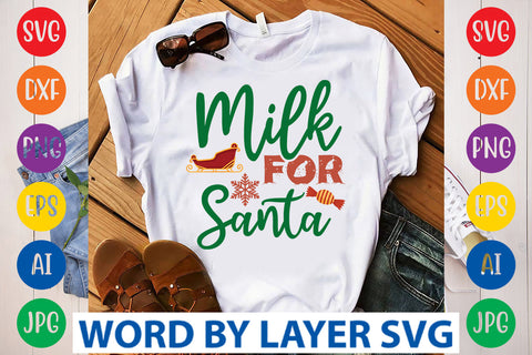 Milk For Santa SVG Design SVG Rafiqul20606 