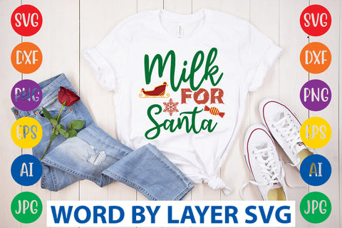 Milk For Santa SVG Design SVG Rafiqul20606 