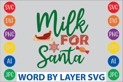 Milk For Santa SVG Design SVG Rafiqul20606 