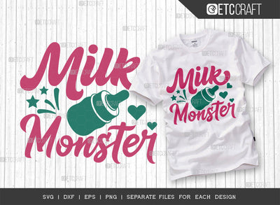 Milk Monster SVG Cut File, Newborn Svg, Baby Bump Svg, Cute Baby Svg, Baby Quotes, TG 00093 SVG ETC Craft 