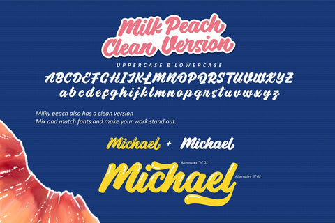 Milk Peach - Quirky Playful Script Font Four Lines Std. 