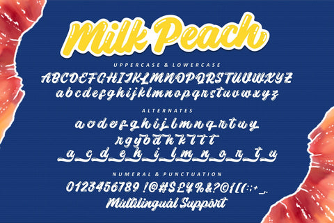 Milk Peach - Quirky Playful Script Font Four Lines Std. 