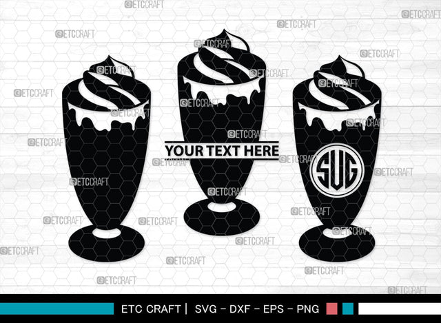 Milk Shake Monogram, Milk Shake Silhouette, Milk Shake SVG, Drink Shake Svg, Ice Cream Svg, Smoothie Svg, Frappuccino Svg, SB00455 SVG ETC Craft 