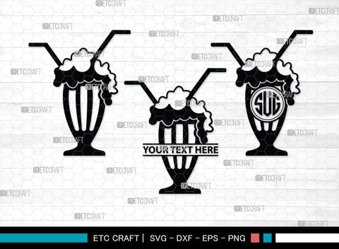 Milk Shake Monogram, Milk Shake Silhouette, Milk Shake SVG, Drink Shake Svg, Ice Cream Svg, Smoothie Svg, Frappuccino Svg, SB00455 SVG ETC Craft 