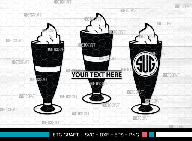 Milk Shake Monogram, Milk Shake Silhouette, Milk Shake SVG, Drink Shake Svg, Ice Cream Svg, Smoothie Svg, Frappuccino Svg, SB00455 SVG ETC Craft 