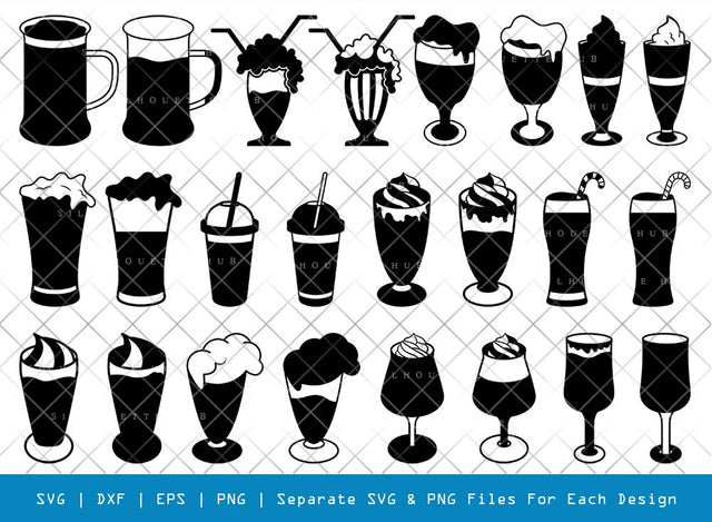 Milk Shake SVG Cut Files | Milk Shake Silhouette | Drink Shake Svg | Ice Cream Svg | Smoothie Svg | Frappuccino Svg | Milk Shake Bundle SVG ETC Craft 