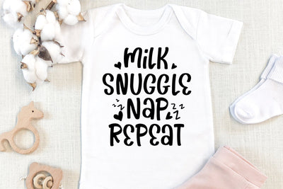 Milk Snuggle Nap Repeat SVG | Baby Quotes SVG SVG dapiyupi store 
