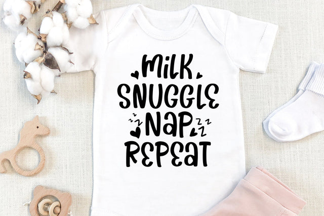 Milk Snuggle Nap Repeat SVG | Baby Quotes SVG SVG dapiyupi store 