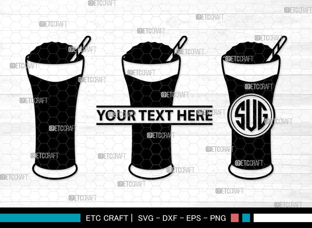 Milkshake Monogram SVG | Drink Shake Svg | Root Beer Float Svg | Cherry Svg | Ice Cream Svg | Milkshake Clipart SVG ETC Craft 