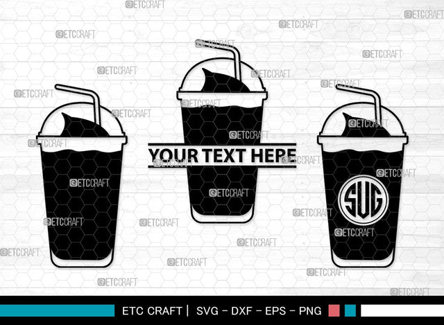 Milkshake Monogram SVG | Drink Shake Svg | Root Beer Float Svg | Cherry Svg | Ice Cream Svg | Milkshake Clipart SVG ETC Craft 