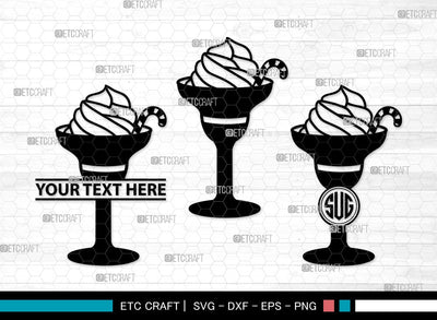 Milkshake Monogram SVG | Drink Shake Svg | Root Beer Float Svg | Cherry Svg | Ice Cream Svg | Milkshake Clipart SVG ETC Craft 