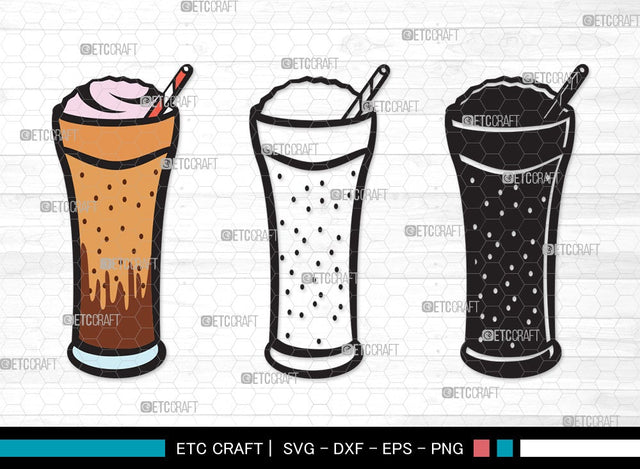 Milkshake SVG | Drink Shake Svg | Root Beer Float Svg | Cherry Svg | Ice Cream Svg | Milkshake Clipart SVG ETC Craft 