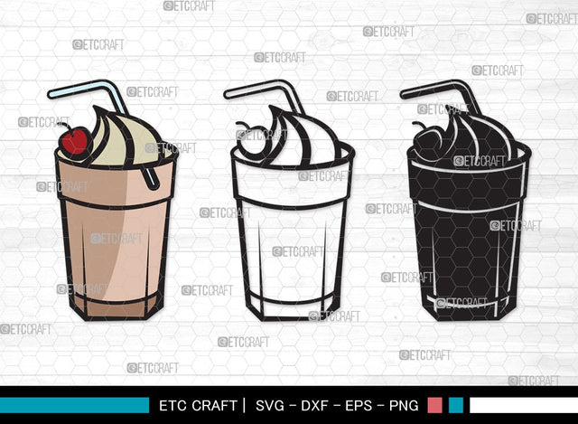 Milkshake SVG | Drink Shake Svg | Root Beer Float Svg | Cherry Svg | Ice Cream Svg | Milkshake Clipart SVG ETC Craft 