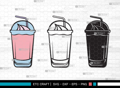 Milkshake SVG | Drink Shake Svg | Root Beer Float Svg | Cherry Svg | Ice Cream Svg | Milkshake Clipart SVG ETC Craft 
