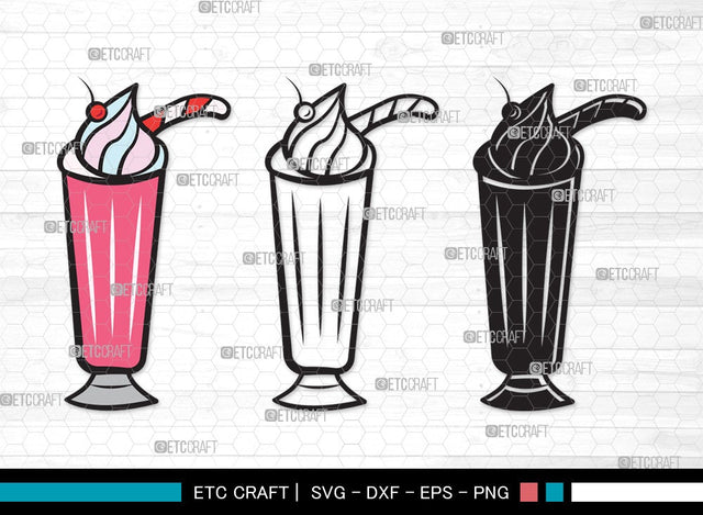 Milkshake SVG | Drink Shake Svg | Root Beer Float Svg | Cherry Svg | Ice Cream Svg | Milkshake Clipart SVG ETC Craft 