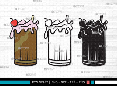 Milkshake SVG | Drink Shake Svg | Root Beer Float Svg | Cherry Svg | Ice Cream Svg | Milkshake Clipart SVG ETC Craft 