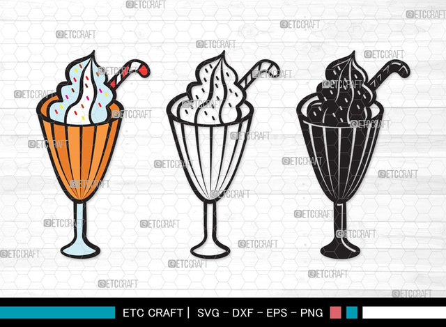 Milkshake SVG | Drink Shake Svg | Root Beer Float Svg | Cherry Svg | Ice Cream Svg | Milkshake Clipart SVG ETC Craft 