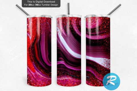 Milkway Purple Alcohol Ink 20 oz / 30 oz Skinny Tumbler Sublimation Regulrcrative 