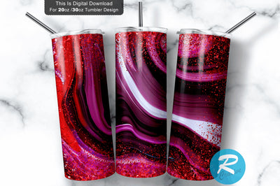 Milkway Purple Alcohol Ink 20 oz / 30 oz Skinny Tumbler Sublimation Regulrcrative 
