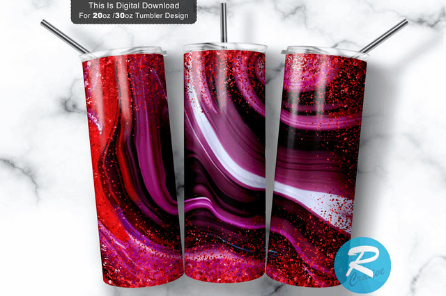 Milkway Purple Alcohol Ink 20 oz / 30 oz Skinny Tumbler Sublimation Regulrcrative 