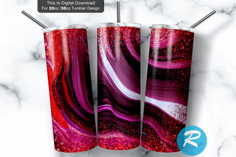 Milkway Purple Alcohol Ink 20 oz / 30 oz Skinny Tumbler Sublimation Regulrcrative 