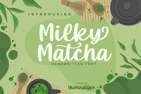 Milky Matcha-Beautiful Handwritten Font Font yumnatype 