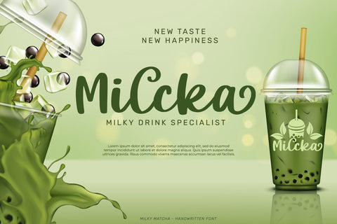 Milky Matcha-Beautiful Handwritten Font Font yumnatype 