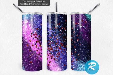 Milky Way Glitter 20 oz / 30 oz Skinny Tumbler Sublimation Regulrcrative 