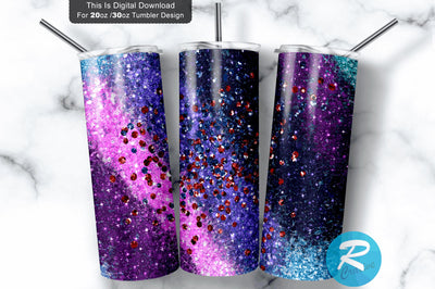 Milky Way Glitter 20 oz / 30 oz Tumbler PNG Sublimation Regulrcrative 