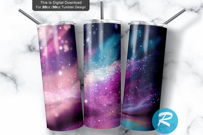 Milky Way Glitter Holographic 20 oz / 30 oz Tumbler PNG Sublimation Regulrcrative 
